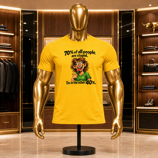 Female 70% of All People Are Stupid Funny Tee