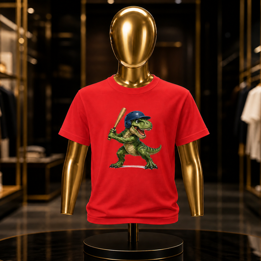 Youth T-rex at bat classic tee