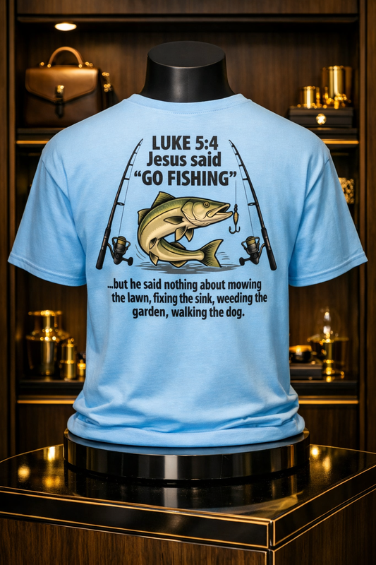 Print-on-Back Jesus said Go Fishing Unisex classic tee