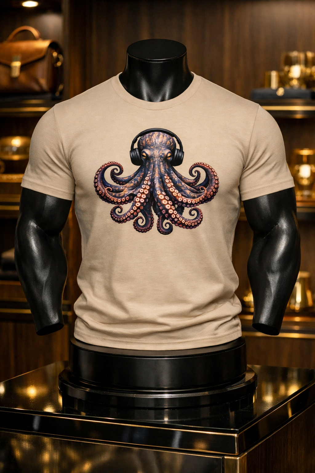 Majestic Octopus Headphones Unisex classic tee