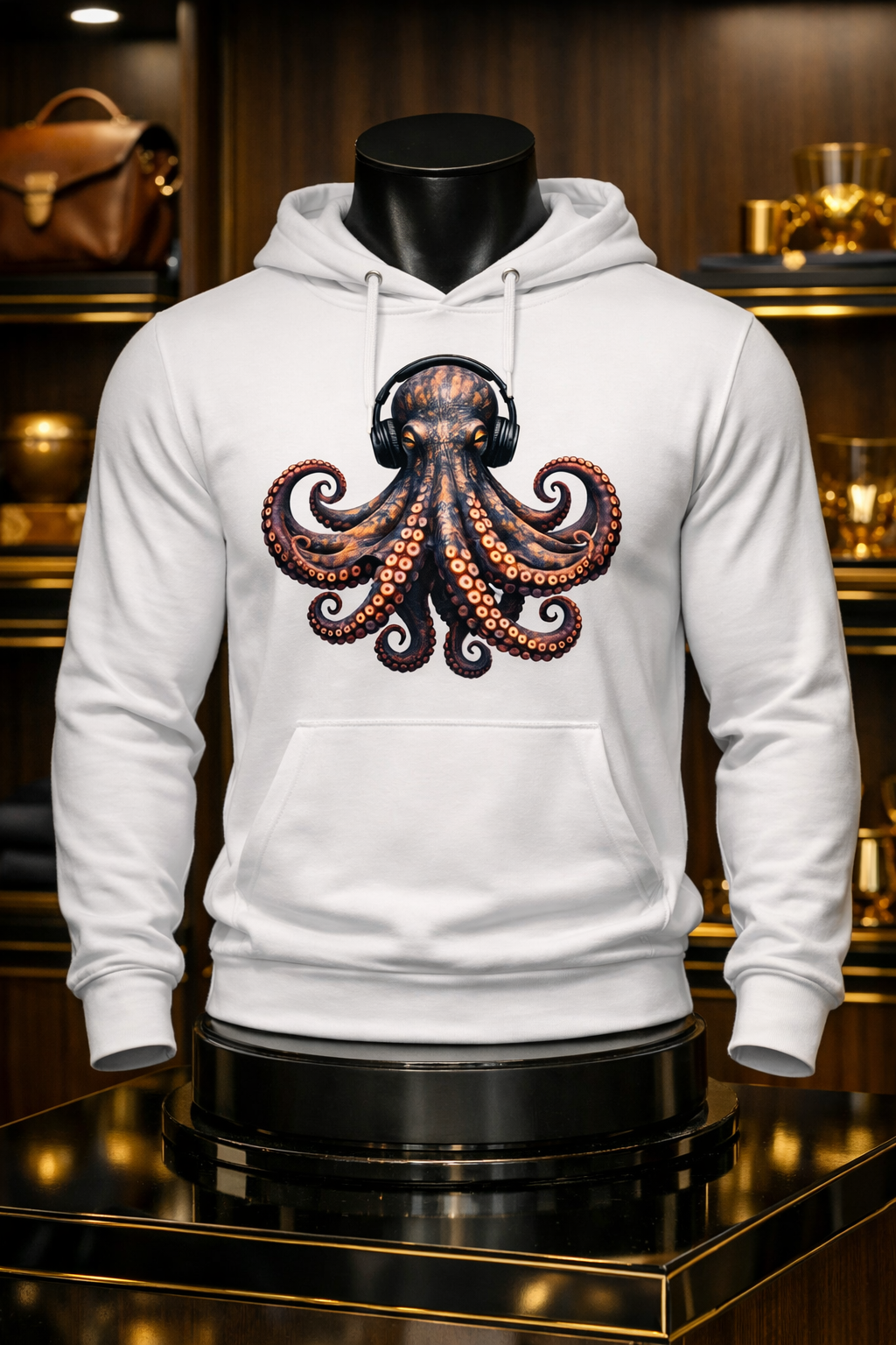 Majestic Octopus Hooded long-sleeve tee