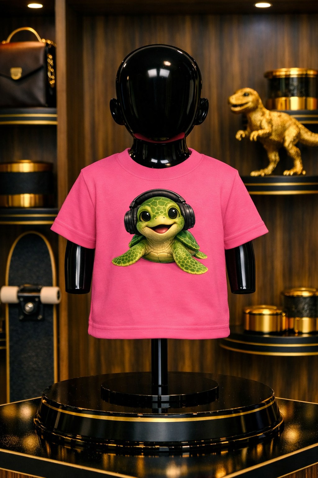 Baby Turtle Headphones Kids jersey t-shirt