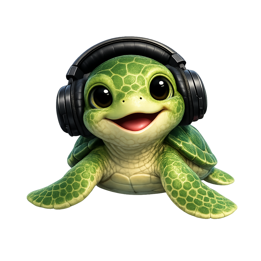 Baby Turtle Headphones Kids jersey t-shirt