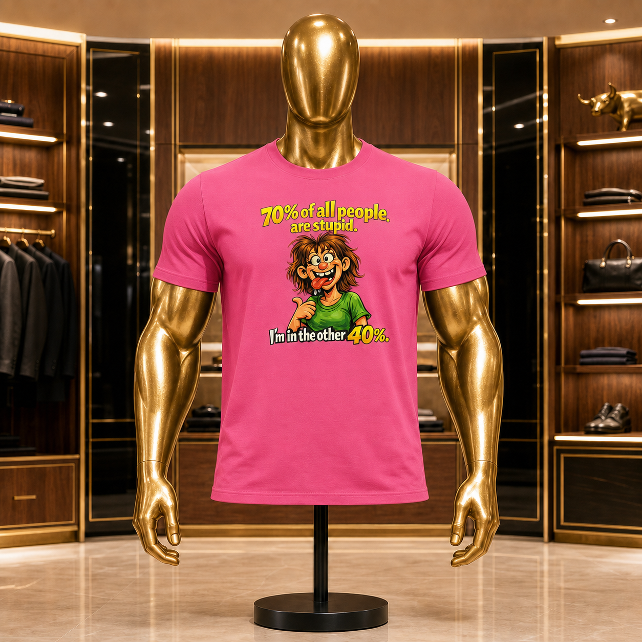 Female 70% of All People Are Stupid Funny Tee