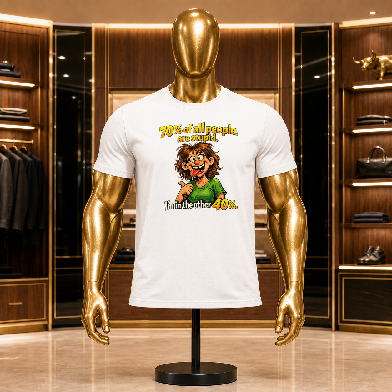 Female 70% of All People Are Stupid Funny Tee