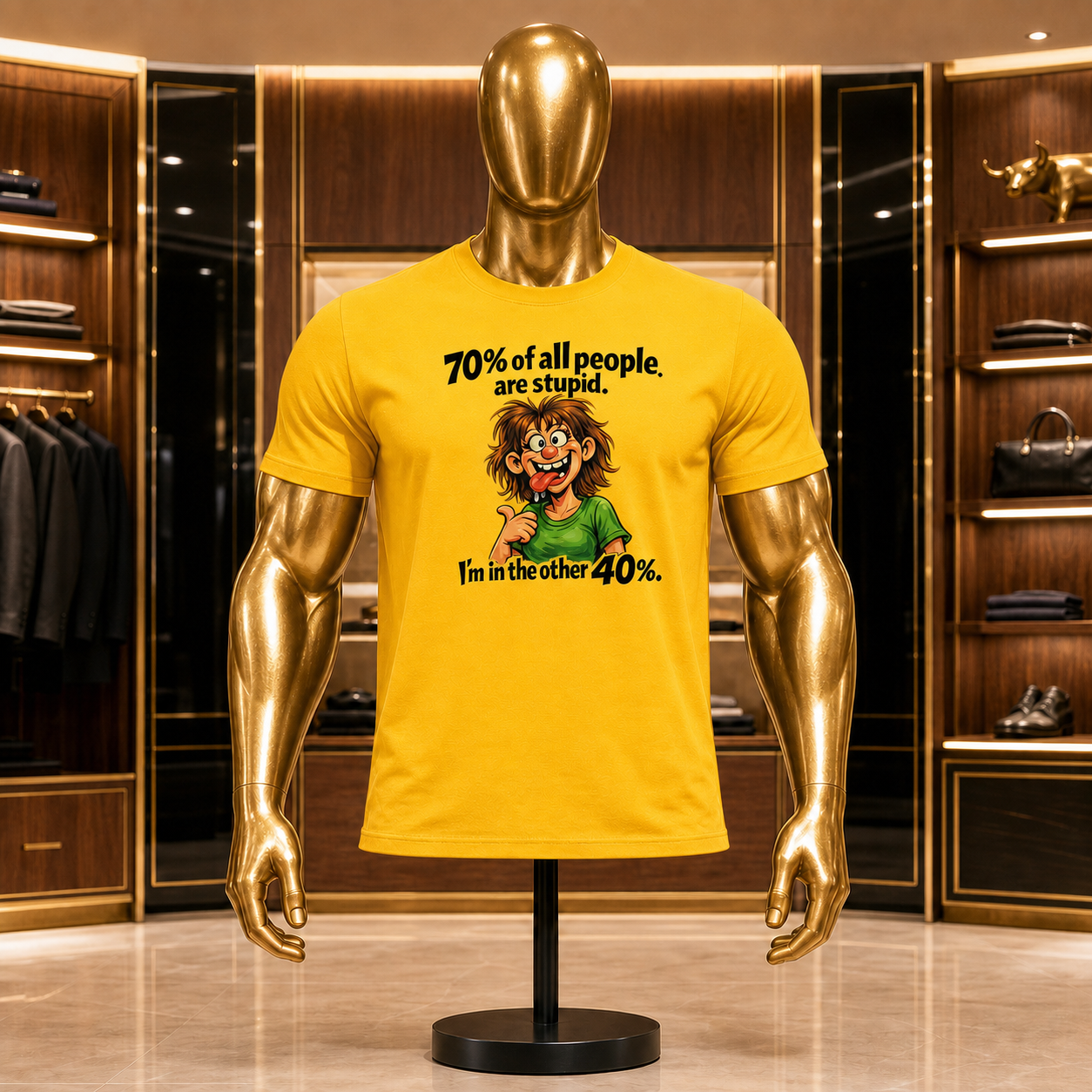 Female 70% of All People Are Stupid Funny Tee