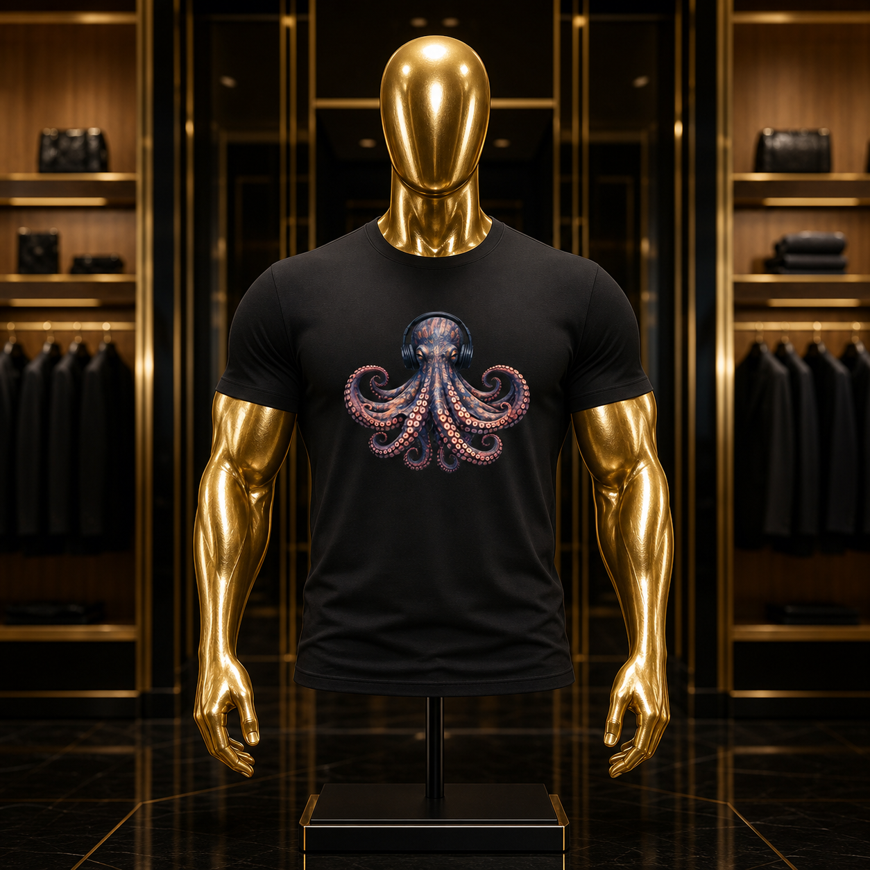 Majestic Octopus Headphones Unisex classic tee