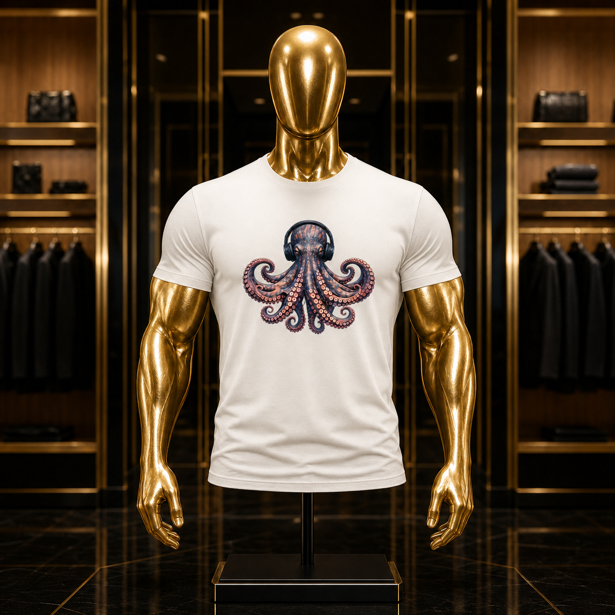 Majestic Octopus Headphones Unisex classic tee