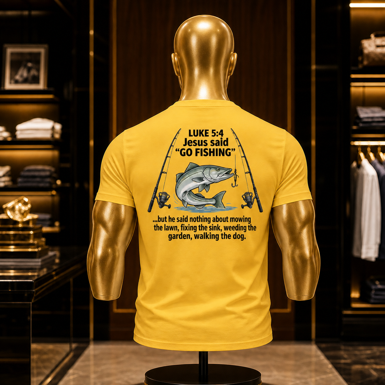 Print-on-Back Jesus said Go Fishing Unisex classic tee