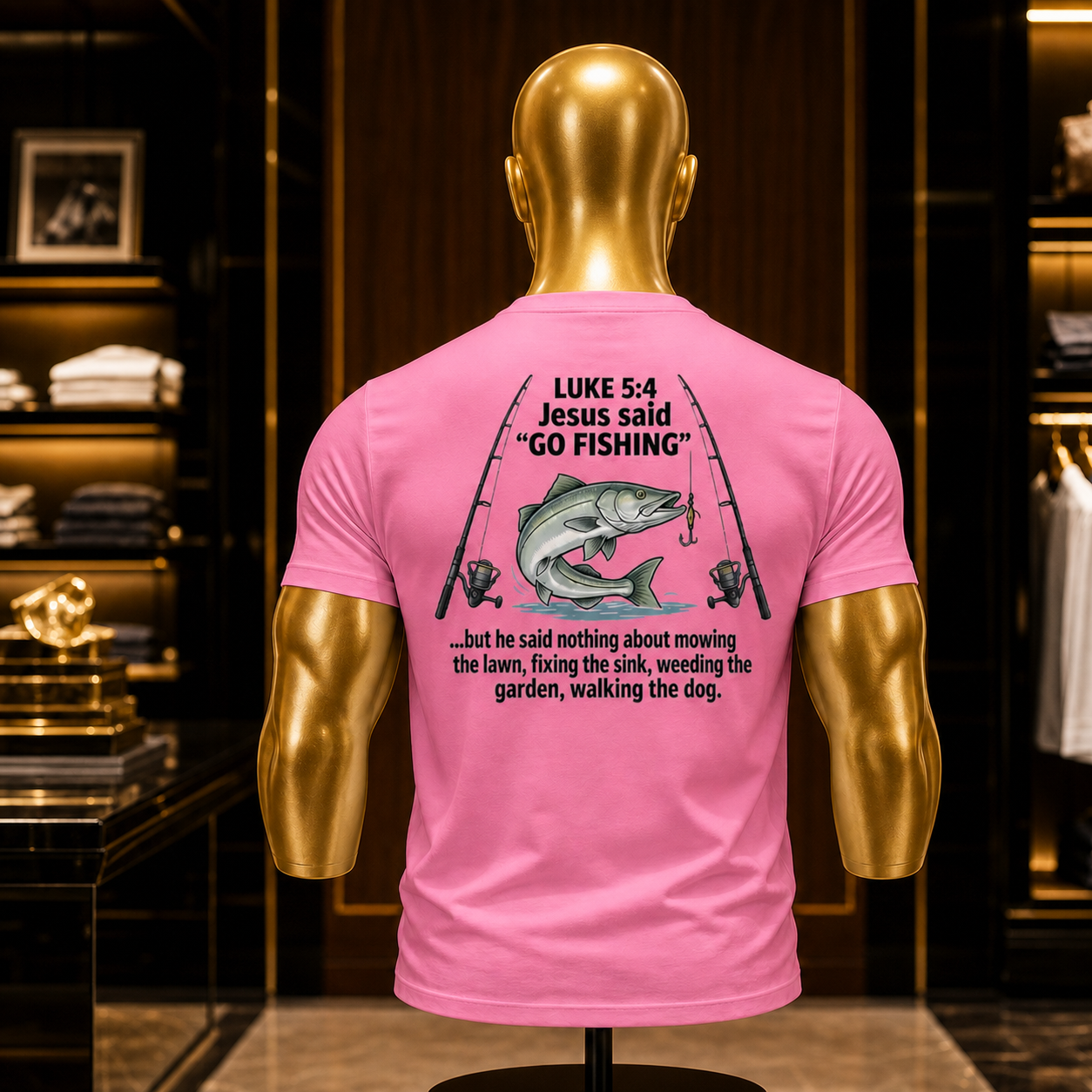 Print-on-Back Jesus said Go Fishing Unisex classic tee
