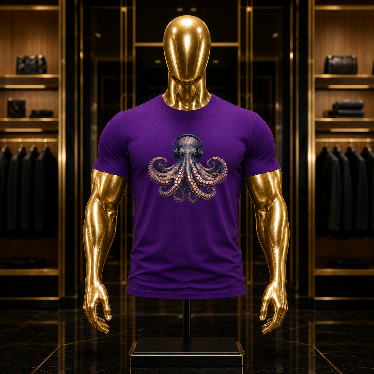Majestic Octopus Headphones Unisex classic tee