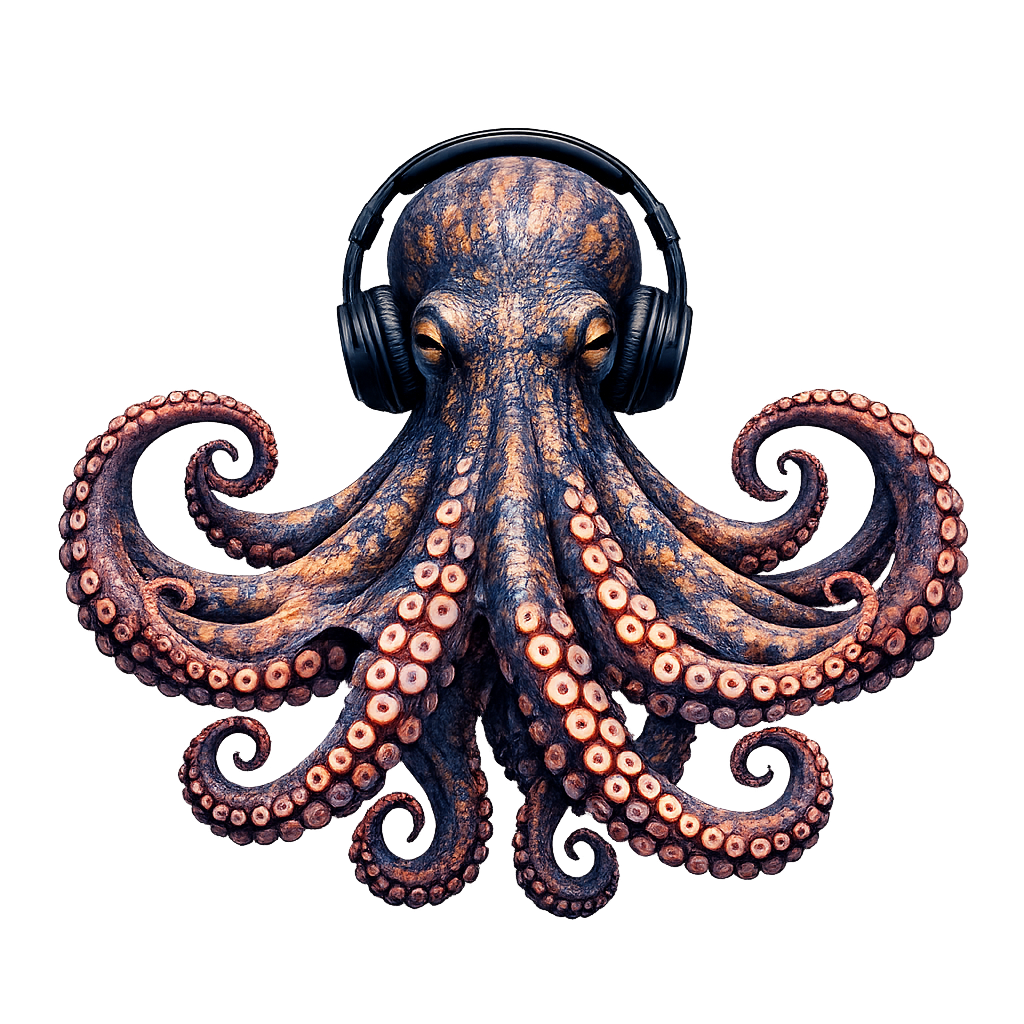 Majestic Octopus Headphones Unisex classic tee