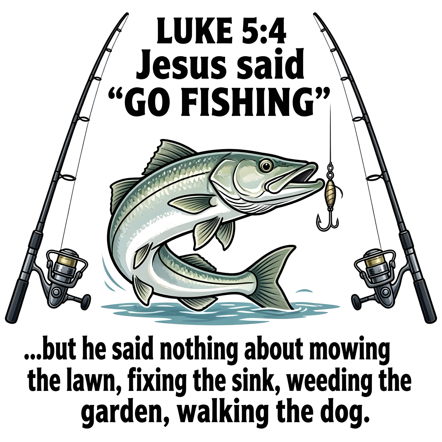 Print-on-Back Jesus said Go Fishing Unisex classic tee
